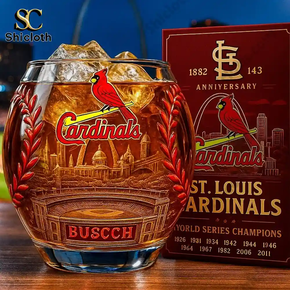 St. Louis Cardinals 143rd Anniversary Commemorative Glass