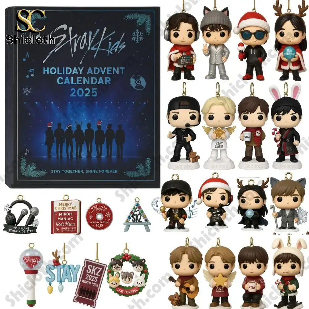 Stray Kids Holiday Advent Calendar 2025 with collectible figures and ornaments.
