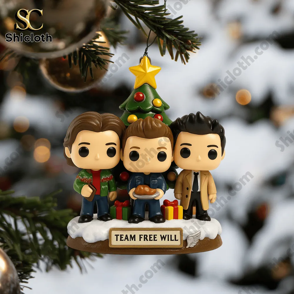 Supernatural Hunting Things Saving Christmas ADVENT CALENDER 2025 4 Team Free Will ornament from Supernatural Advent Calendar 2025 hanging on a Christmas tree.