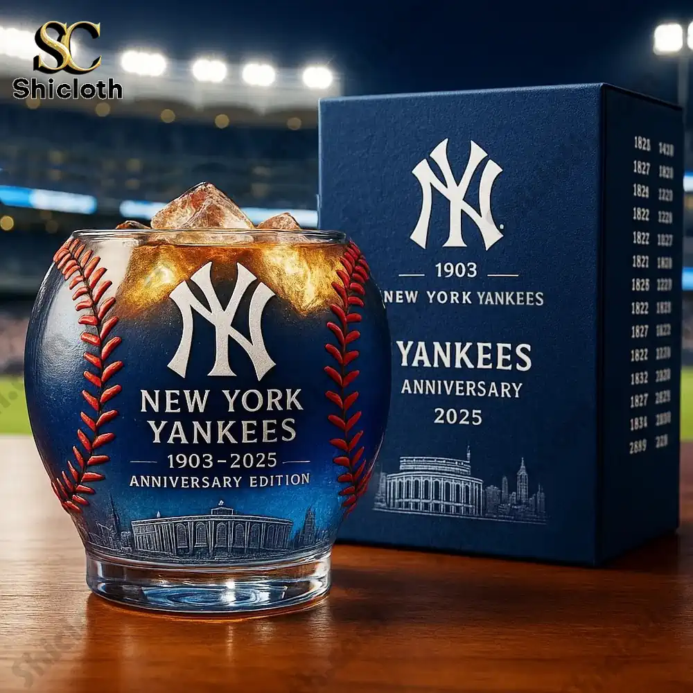 Yankees 122nd Anniversary Whiskey Glass 2025