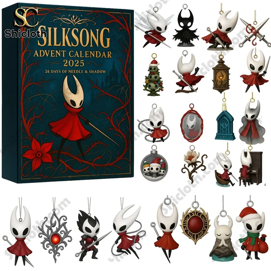 Hollow Knight Silksong Advent Calendar 2 Silksong Advent Calendar 2025 with collectible figures and ornaments inspired by the game.