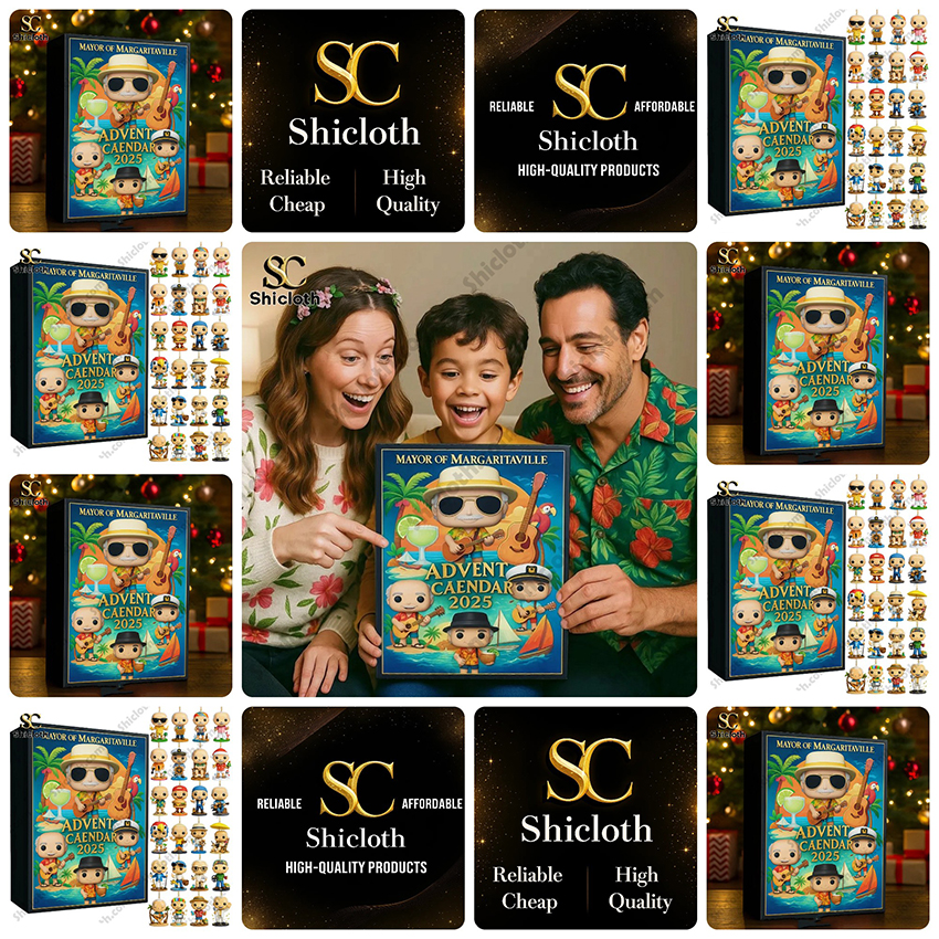 Promotional collage featuring the Mayor of Margaritaville 2025 Advent Calendar by HopeShiclothUS.