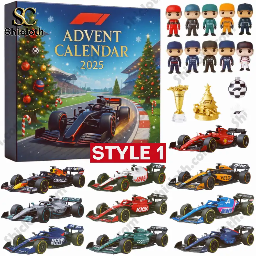 Limited Edition F1 Advent Calendar 2025 3 Limited edition 2025 F1 Racing Advent Calendar with collectible race cars and team logos.