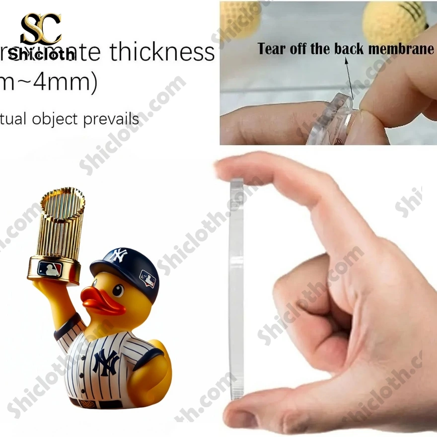 New York Yankees 122 Anniversary Advent Calendar 3 Close-up of Yankees collectible duck figure holding trophy from 2025 Advent Calendar.