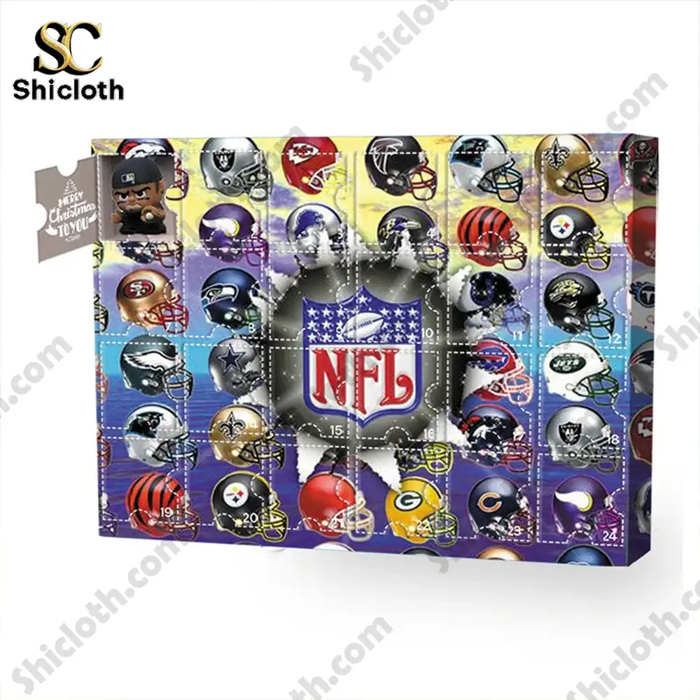 All Teams NFL Advent Calendar 2025 5 NFL Advent Calendar with central logo and surrounding team helmets.