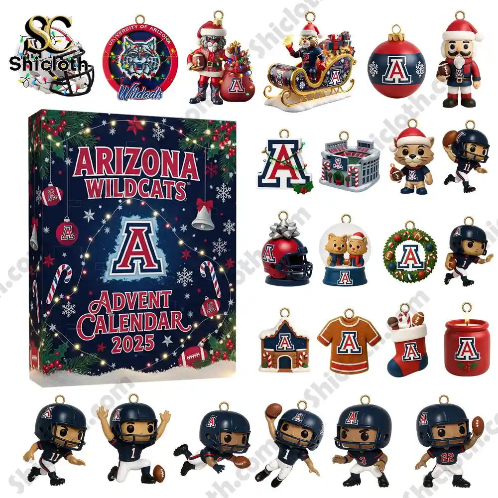 Arizona Wildcats Advent Calendar 2025 with collectible ornaments and mini figures!