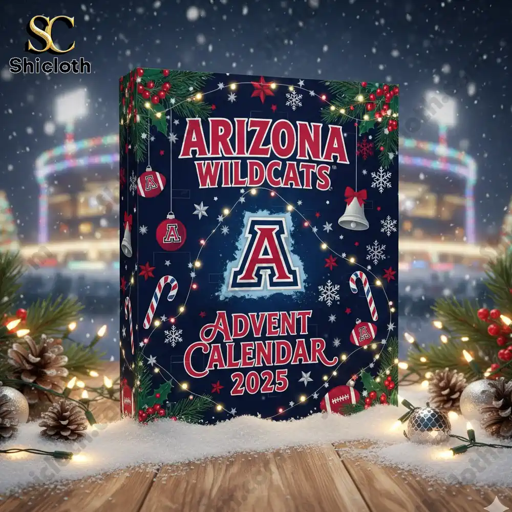 Arizona Wildcats Advent Calendar 2025 3 Arizona Wildcats Advent Calendar 2025 box displayed in a snowy Christmas scene!