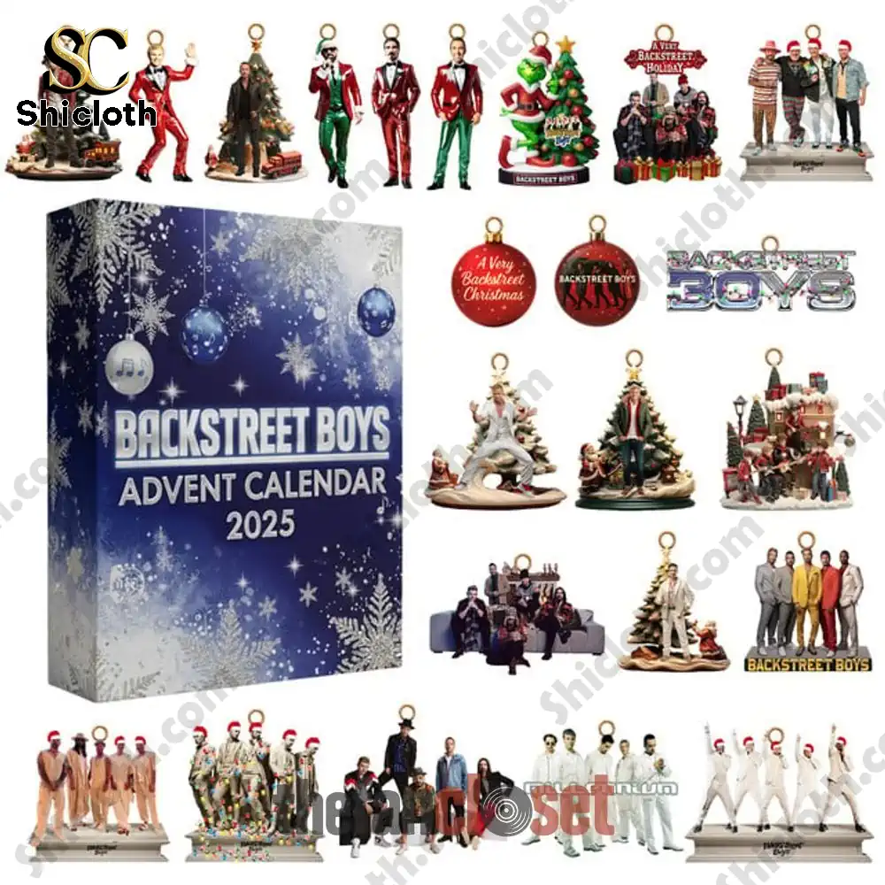 Full collection of ornaments and figurines from Backstreet Boys Advent Calendar 2025.