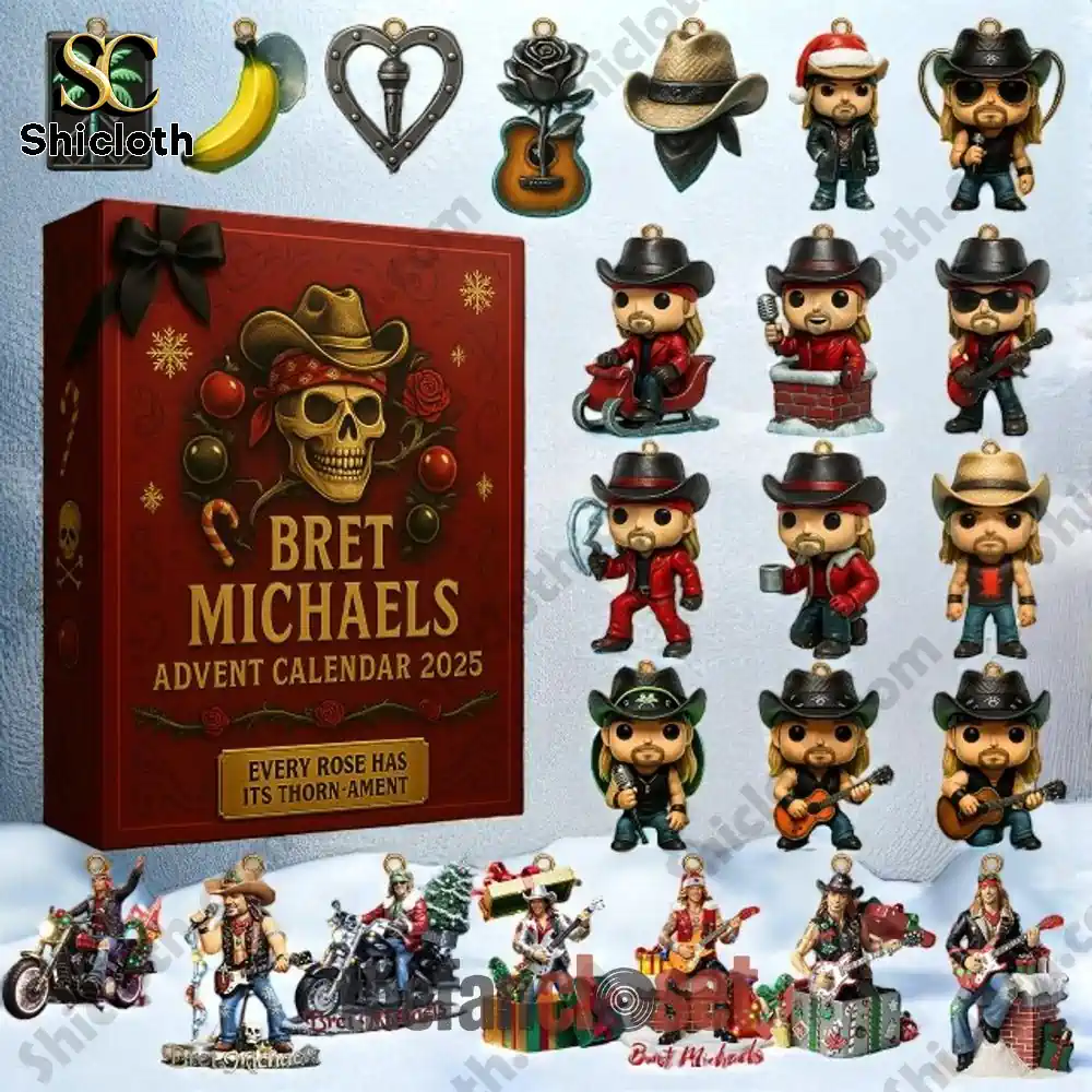 Bret Michaels Advent Calendar 2025 box with collectible ornaments and figures!