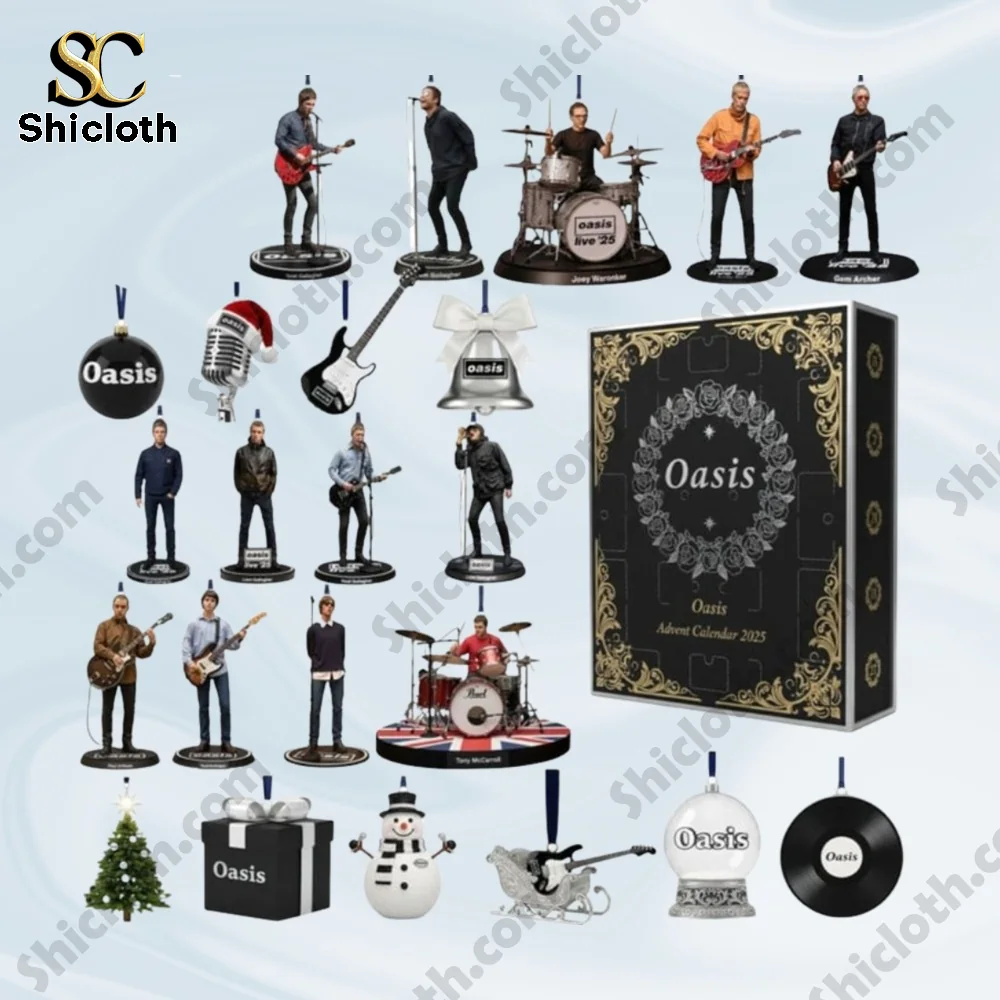 Oasis Advent Calendar 2025 from Shicloth with miniature band figures and themed ornaments!