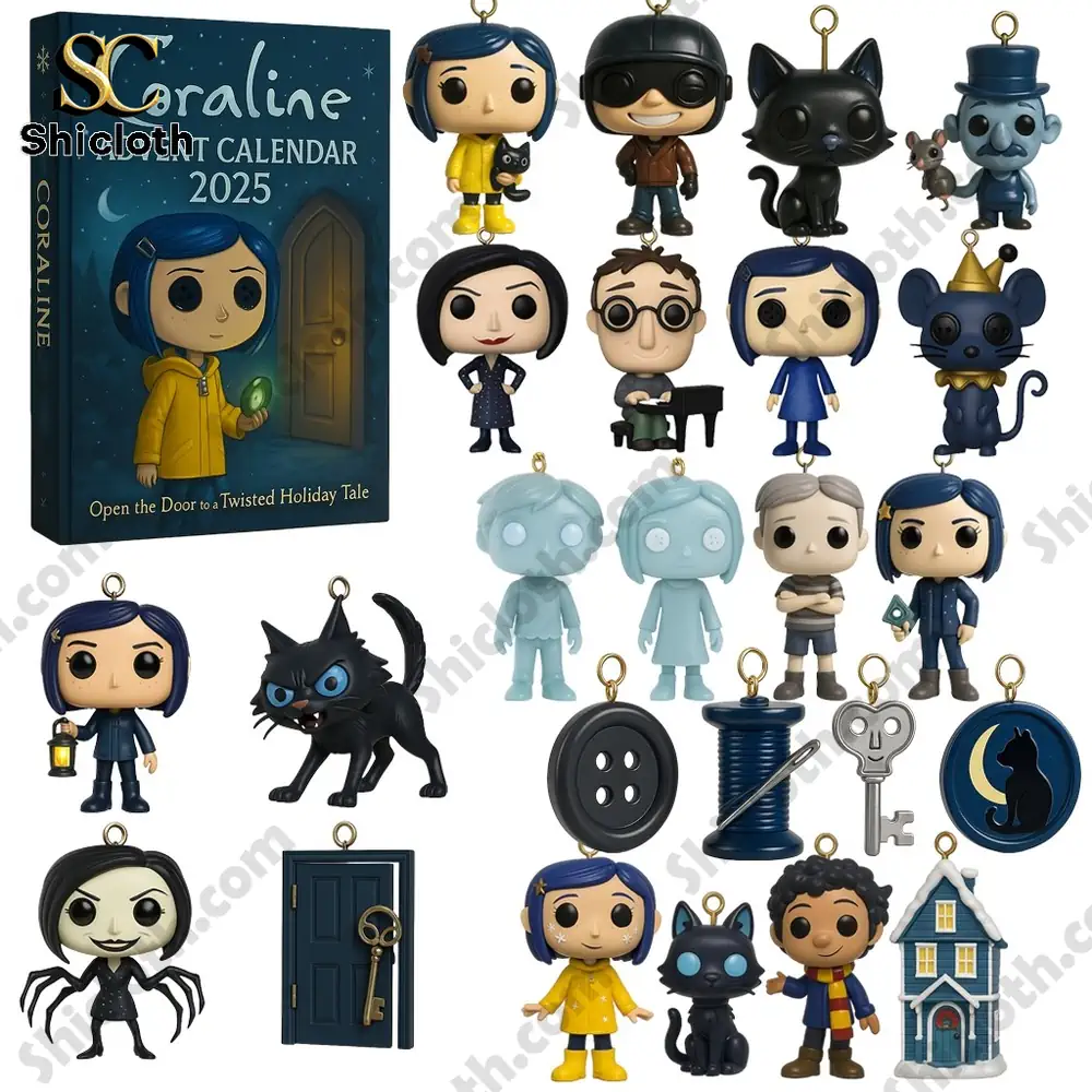 NEW Coraline Advent Calendar 2025 3 Coraline Advent Calendar 2025 collection featuring character and item figures from the movie!