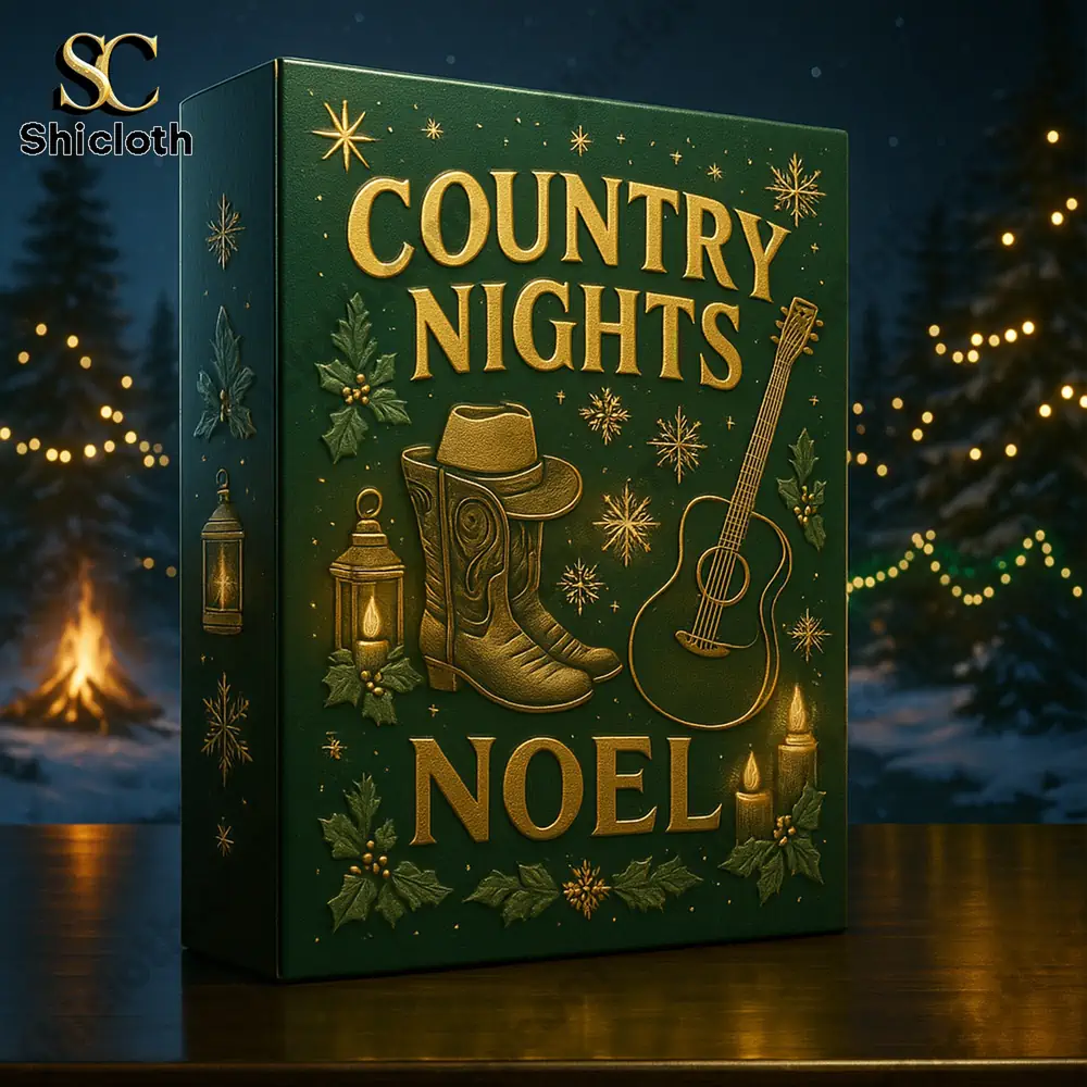 Country Night Noel Premium Advent Calendar 2025 3 Close up of Country Nights Noel advent calendar box with festive background.