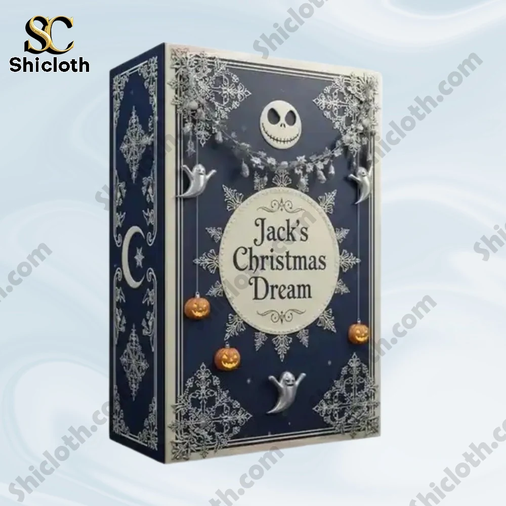 Jacks Christmas Dream Advent Calendar 2025 3 Close up of Jack's Christmas Dream Advent Calendar 2025 box with elegant dark blue and silver festive design.