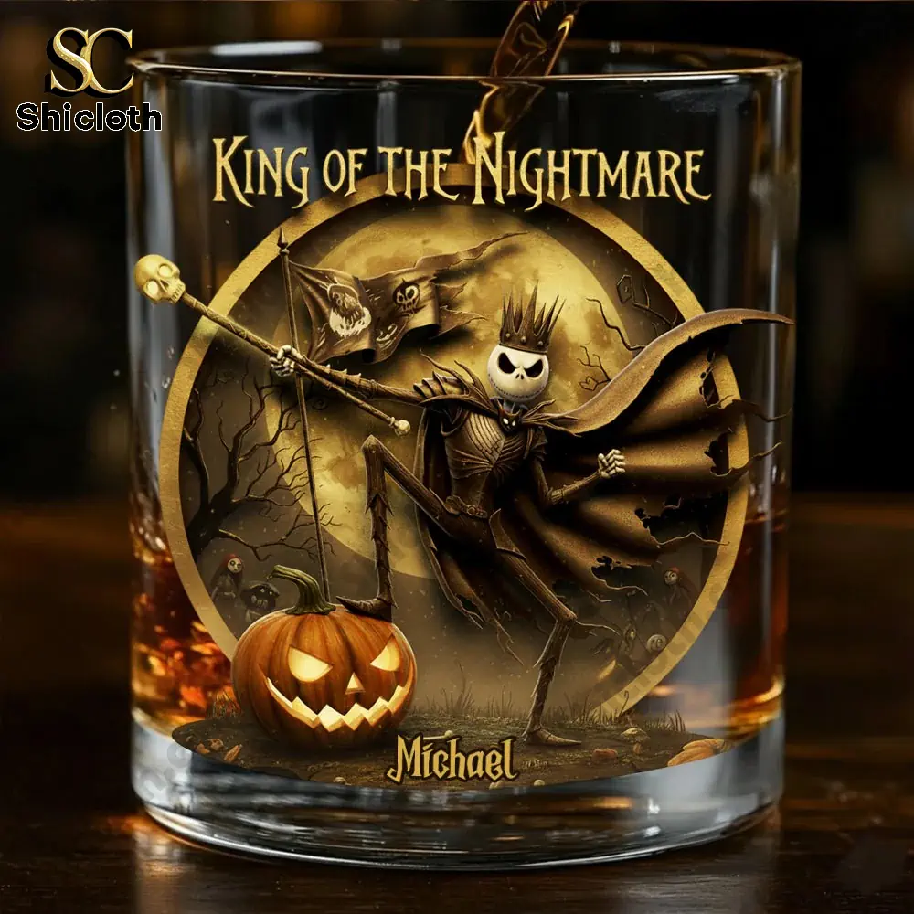 King of the Nightmare Personalized Whiskey Glass