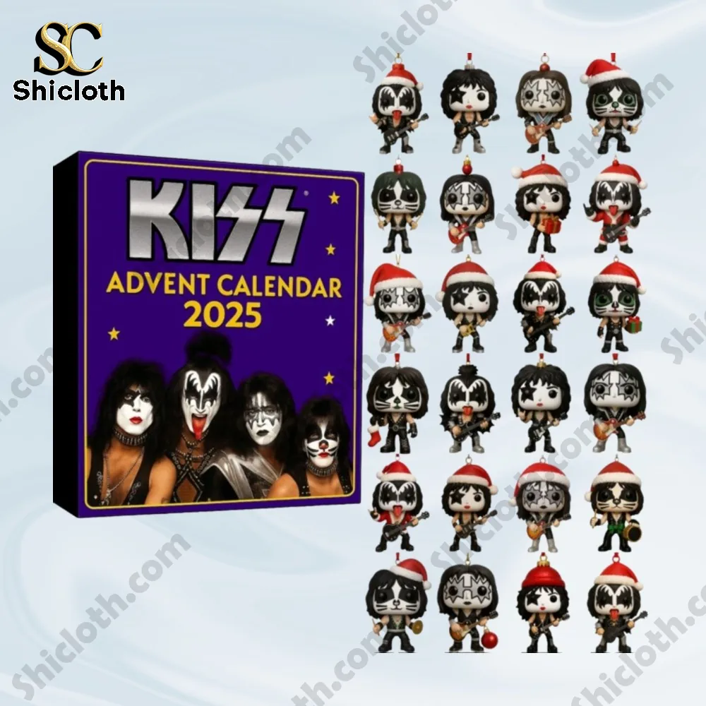 A purple Kiss Advent Calendar 2025 box featuring the band members in makeup!