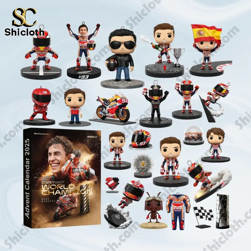 A close up of the 2025 MotoGP World Champion Advent Calendar featuring Marc Marquez on the cover.