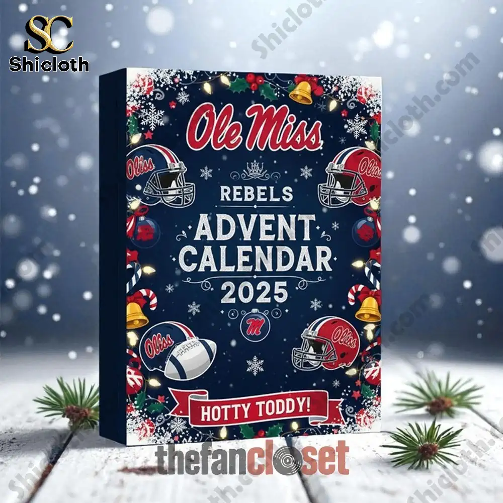 Ole Miss Rebels Hotty Toddy Advent Calendar 2025 3 Ole Miss Rebels Advent Calendar 2025 box on snowy background!