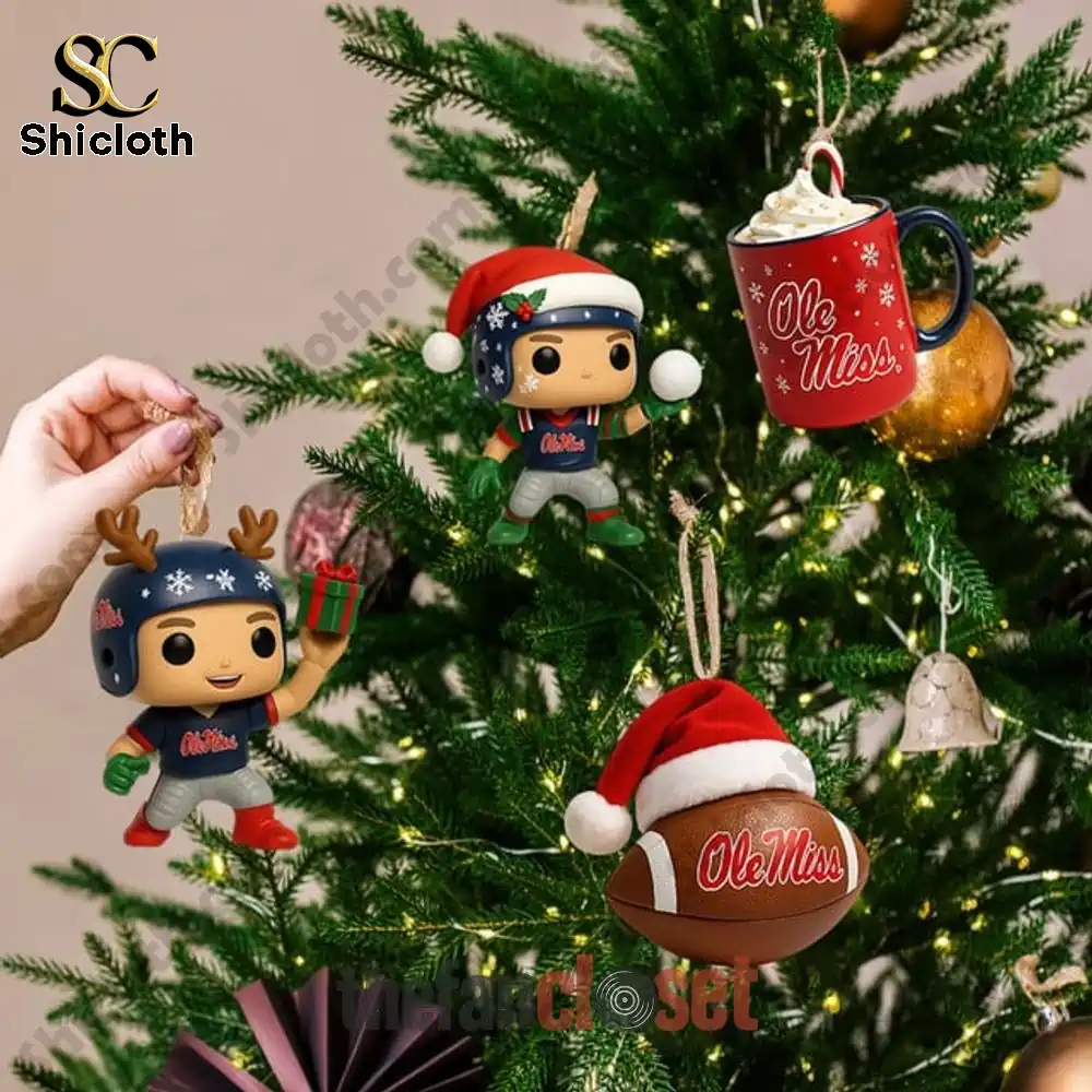 Ole Miss Rebels Hotty Toddy Advent Calendar 2025 4 Christmas tree decorated with Ole Miss Rebels Advent Calendar 2025 ornaments!