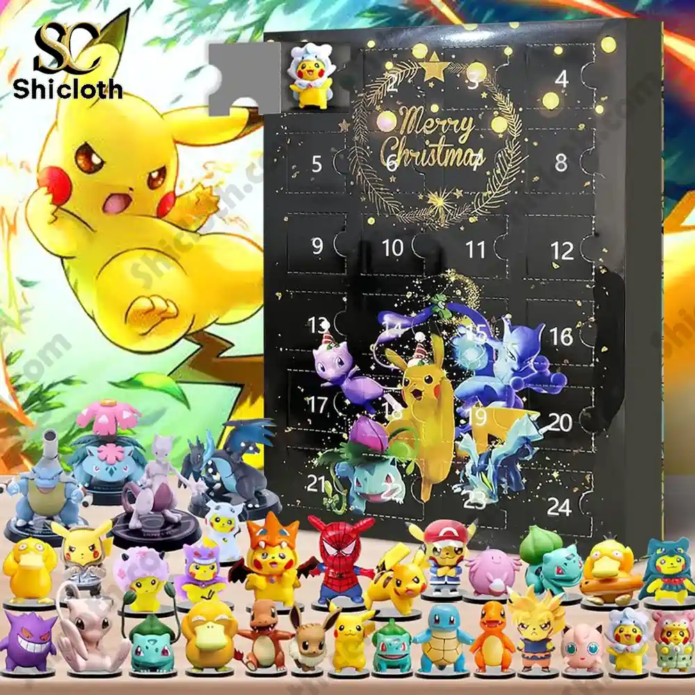 Special Pokemon Advent Calendar 2025 3 Pokémon advent calendar with various mini figures displayed in front of the box.