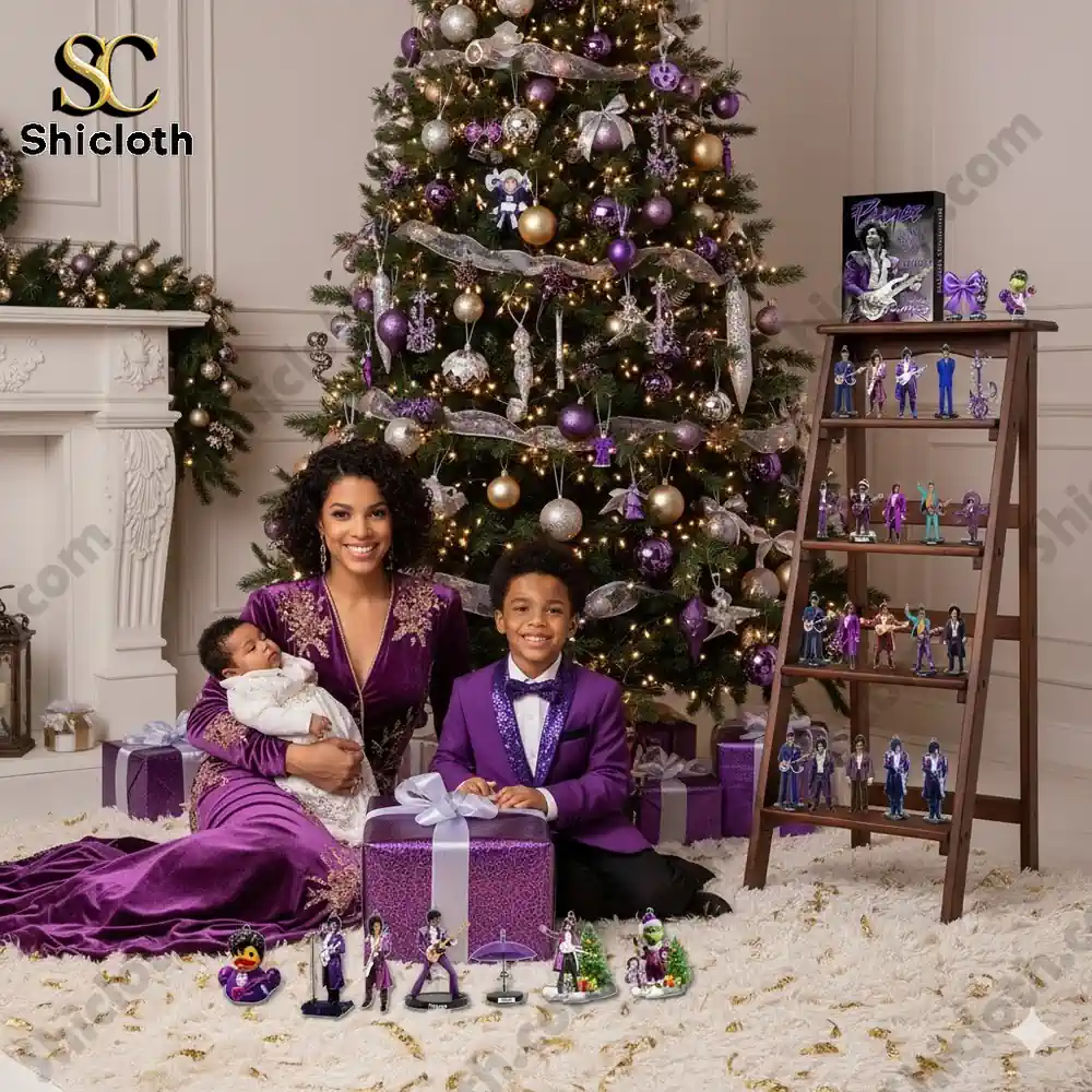 Prince themed Advent Calendar set with multiple collectible mini figures and purple accessories displayed together!