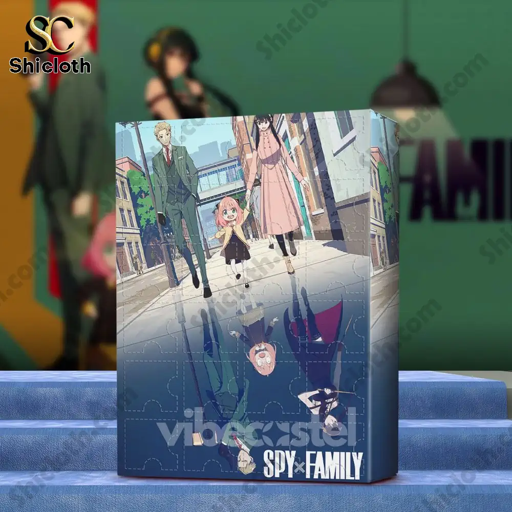 SPY x FAMILY advent calendar box featuring the Forger family walking together!