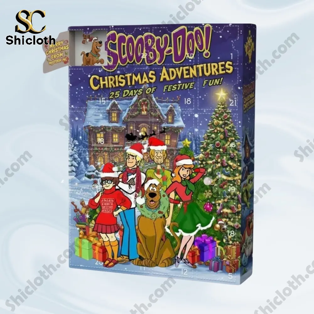 Scooby Doo Christmas advent calendar box featuring the cartoon characters dressed in festive outfits!