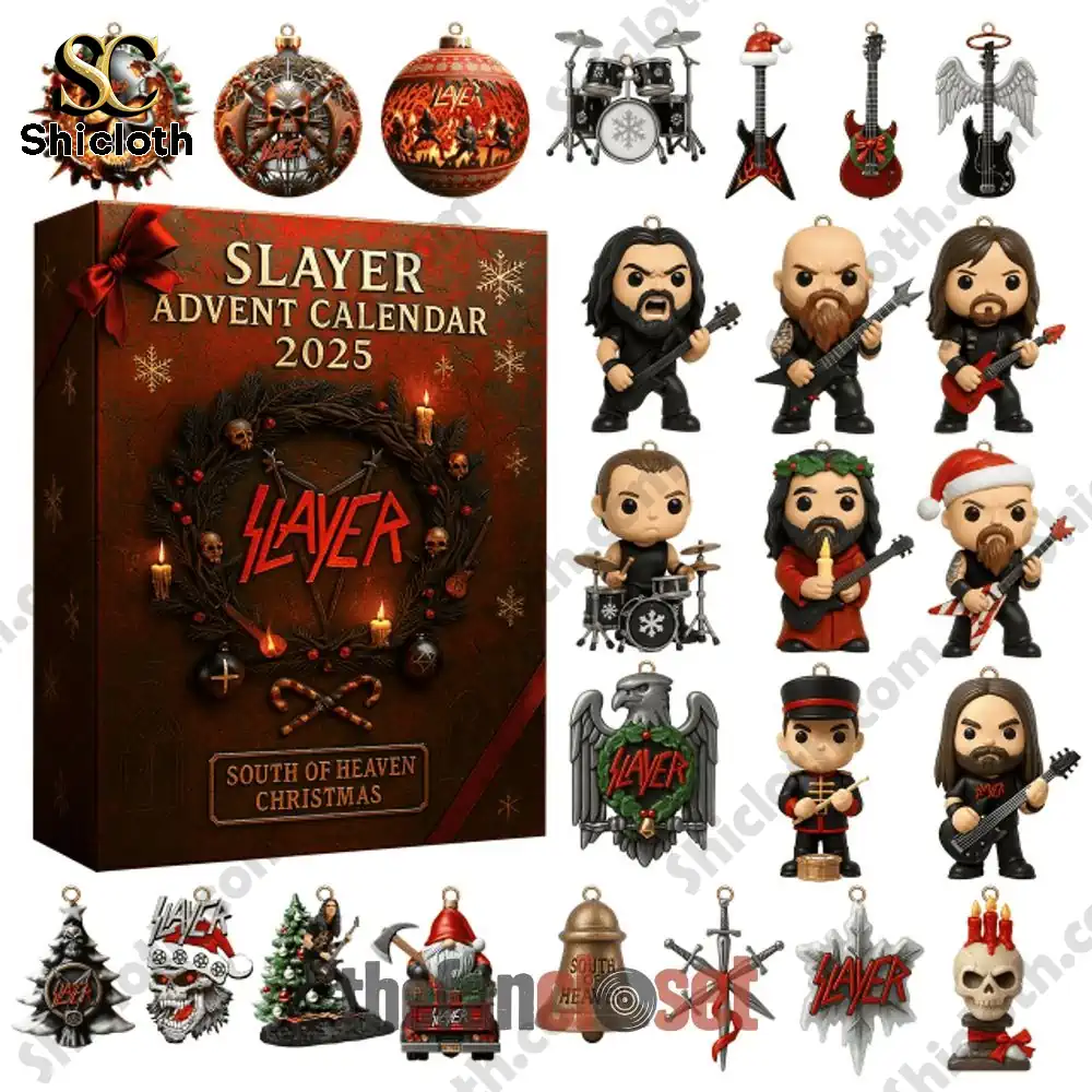 Slayer Metal Band South Of Heaven Christmas Advent Calendar 2025 3 Collection of Slayer figures and ornaments from Shicloth Advent Calendar 2025.