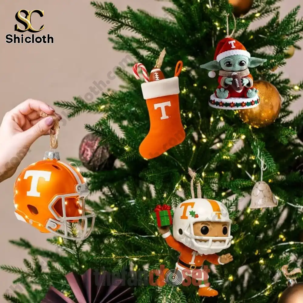Tennessee Volunteers Go Vols Christmas 2025 Advent Calendar 3 Christmas tree decorated with Tennessee Volunteers ornaments.