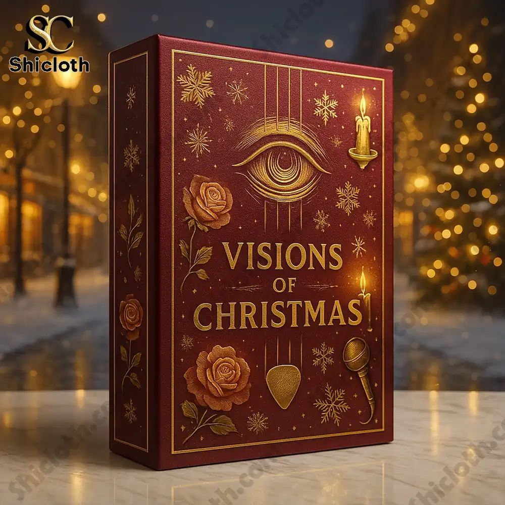 Visions of Christmas Premium Advent Calendar 2025 3 A close up of the elegant Visions of Christmas box with golden festive designs.