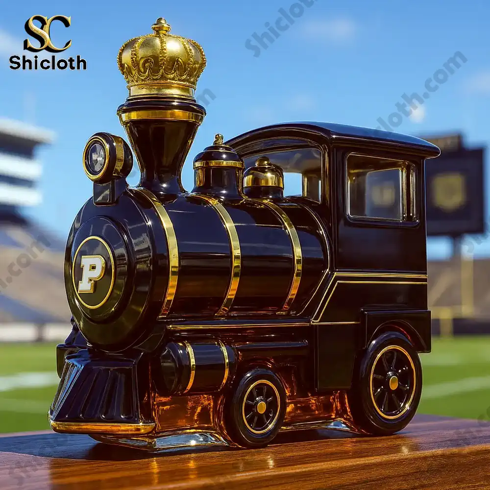Boilermaker Special train model with golden crown top by Shicloth.