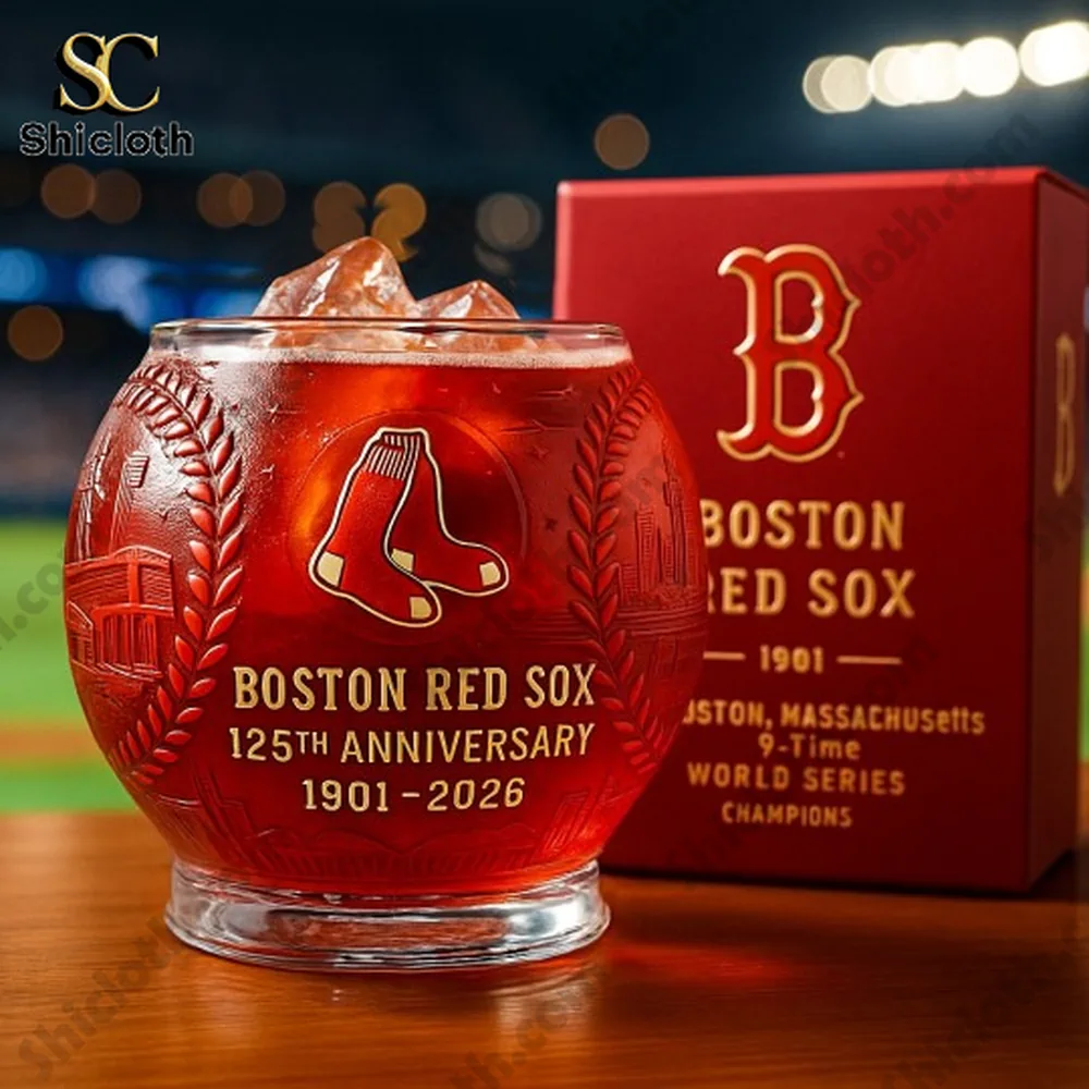 Boston Red Sox 125th Anniversary Christmas Whiskey Glass