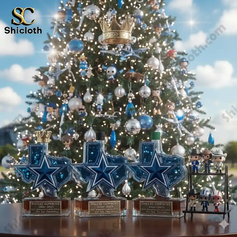 Dallas Cowboys 65th Anniversary Limited Edition Christmas Whiskey Bottle