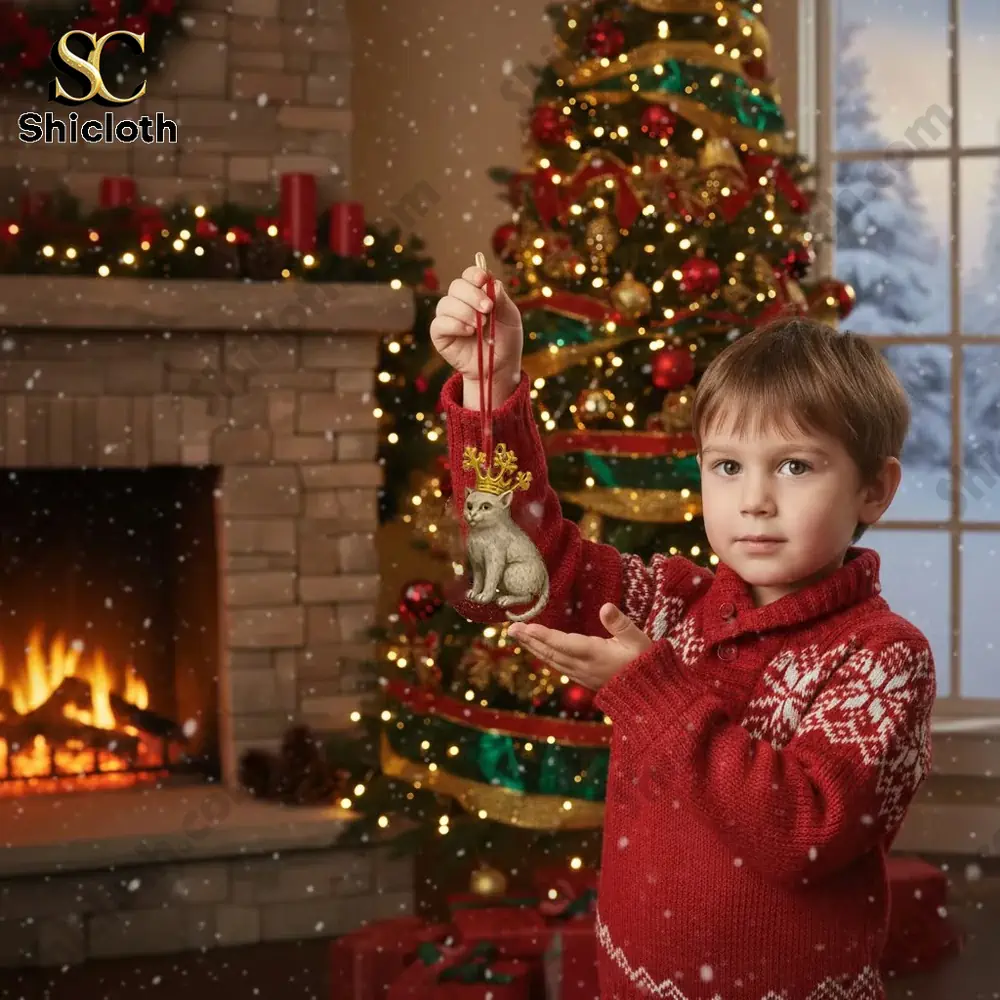 Medieval Cat Advent Calendar 2025 5 A boy holding a crowned cat figurine from the Medieval Cat Advent Calendar 2025 by Shicloth.
