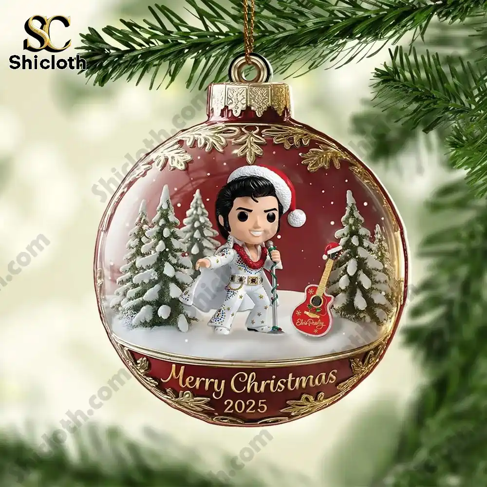 Elvis Presley Merry Christmas Acrylic Ornament