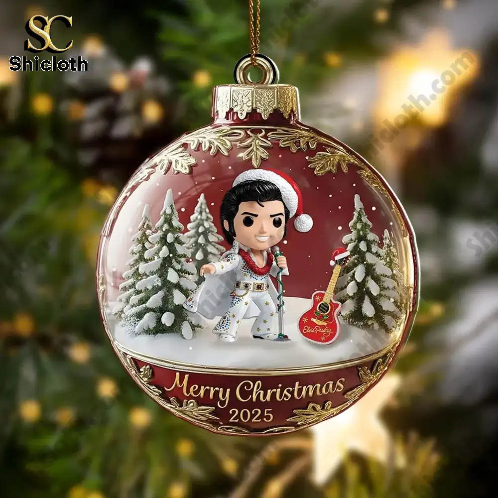 Elvis Presley Merry Christmas Acrylic Ornament 3 Elvis Presley Merry Christmas Acrylic Ornament - Image 3