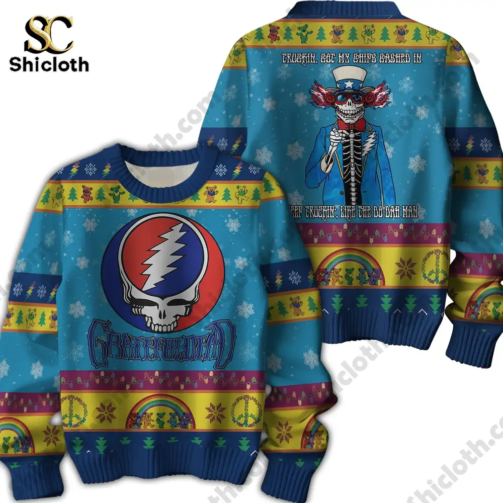 Grateful Dead Merry Christmas New Custom Ugly Sweater 12 Grateful Dead Merry Christmas New Custom Ugly Sweater - Image 12