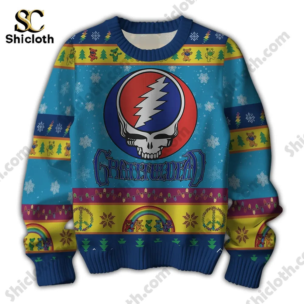 Grateful Dead Merry Christmas New Custom Ugly Sweater 13 Grateful Dead Merry Christmas New Custom Ugly Sweater - Image 13