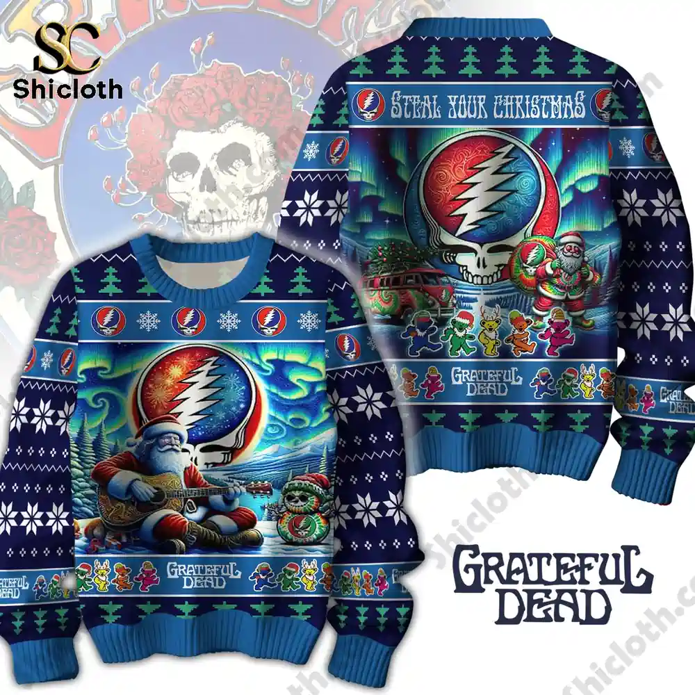 Grateful Dead Merry Christmas New Custom Ugly Sweater 15 Grateful Dead Merry Christmas New Custom Ugly Sweater - Image 15