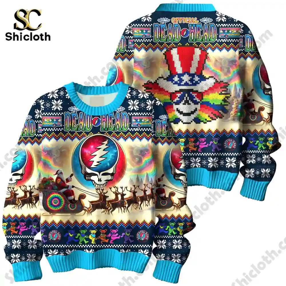 Grateful Dead Merry Christmas New Custom Ugly Sweater 6 Grateful Dead Merry Christmas New Custom Ugly Sweater - Image 6