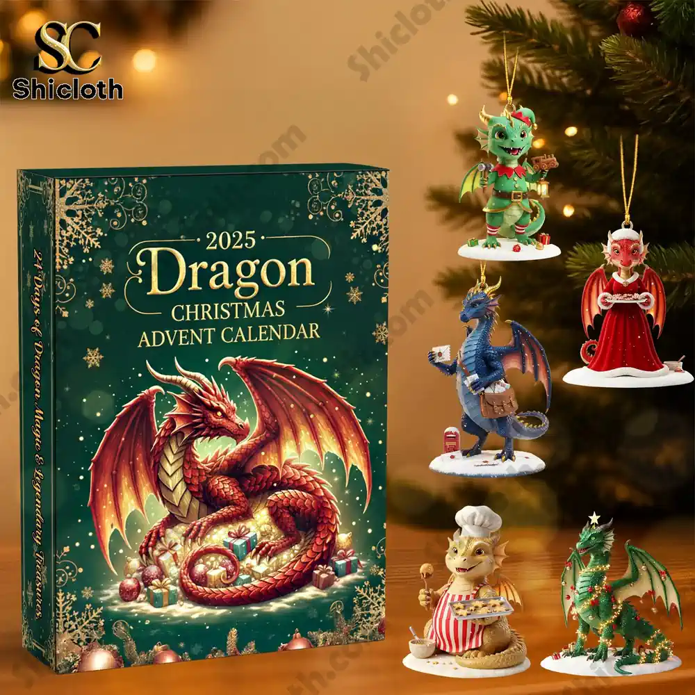 Gifts For Dragon Lovers Christmas 2025 Advent Calendar Blind Box 3 The 2025 Dragon Christmas Advent Calendar box displayed with colorful dragon figurines by Shicloth!