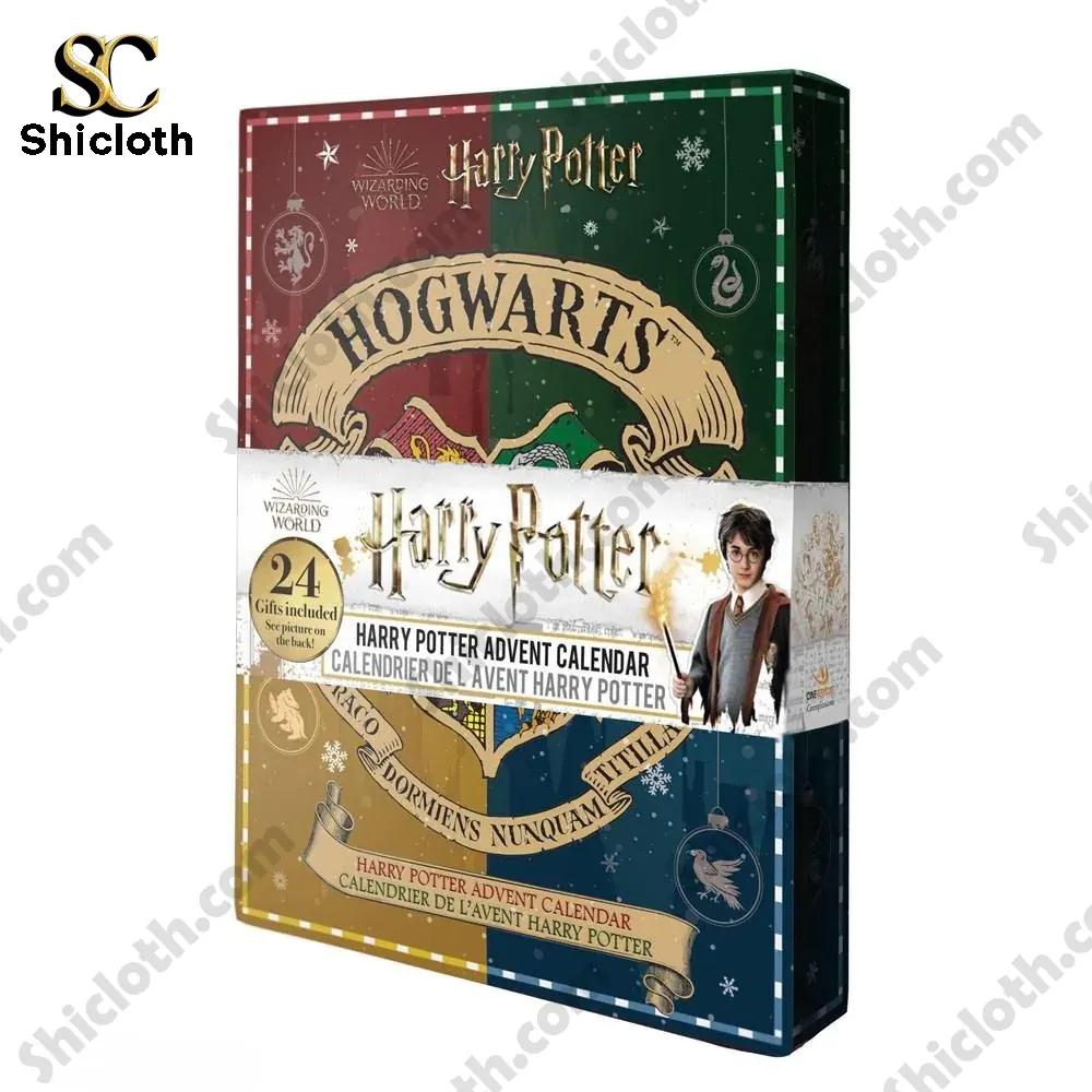 Harry Potter Advent Calendar 2025 24 Magical Surprises from Hogwarts 3 Harry Potter Hogwarts advent calendar box with house colors and golden crest!