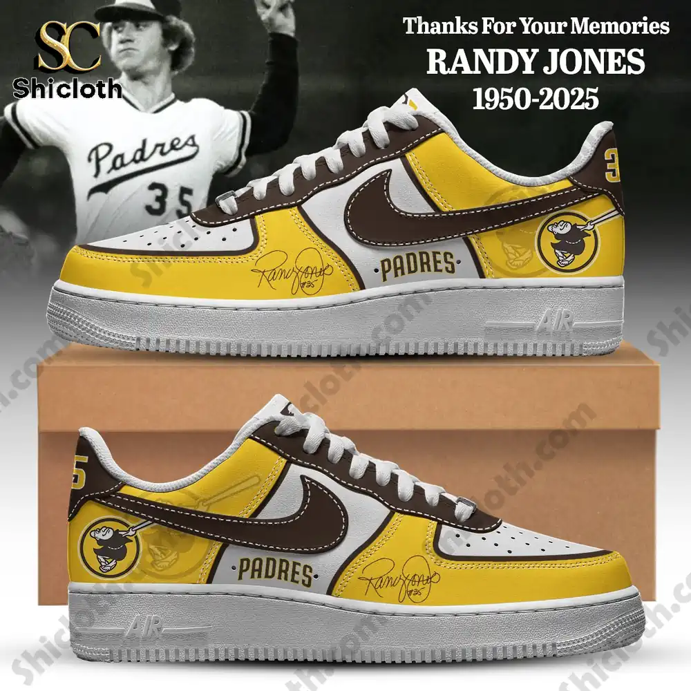 Custom shoes featuring a Padres tribute design honoring Randy Jones!