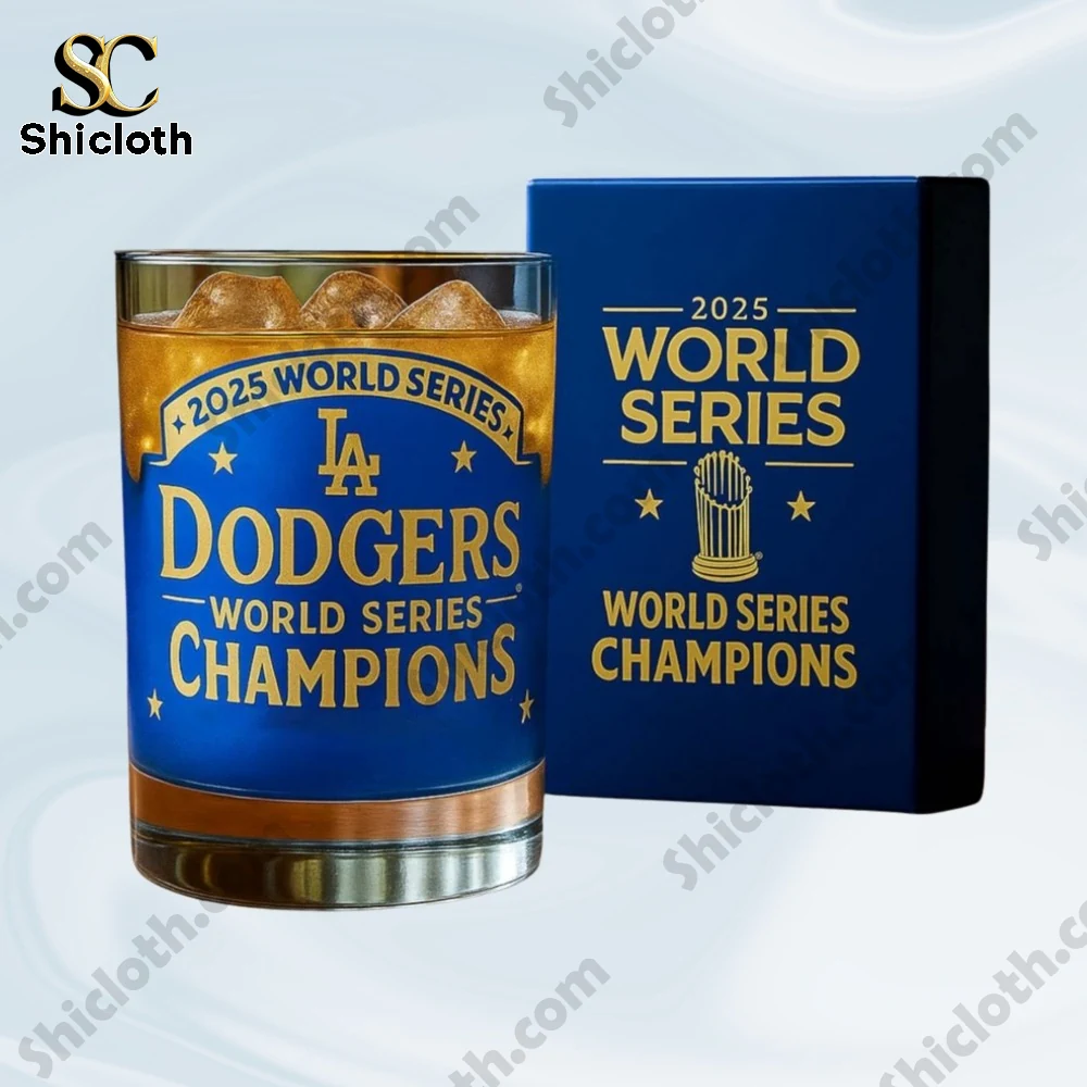 Los Angeles Dodgers World Series 2025 Christmas Whiskey Glass