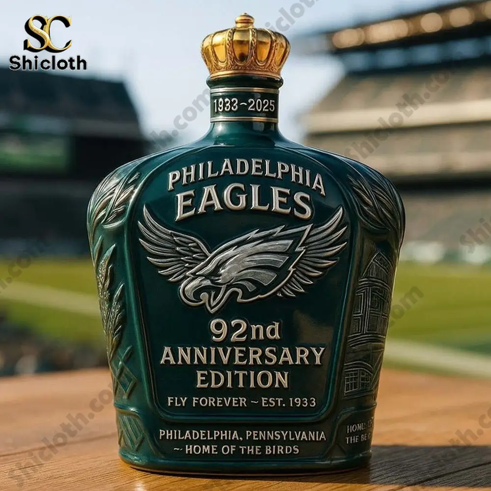 Philadelphia Eagles 92nd Anniversary Edition bottle with a crown-shaped bottle cap.