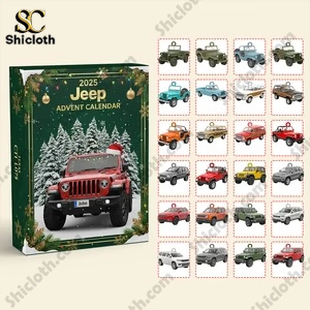 Off Road Lovers Advent Calendar Blind Box Personalized Christmas Gifts 4 2025 Jeep Advent Calendar with a collection of 24 small Jeep models.
