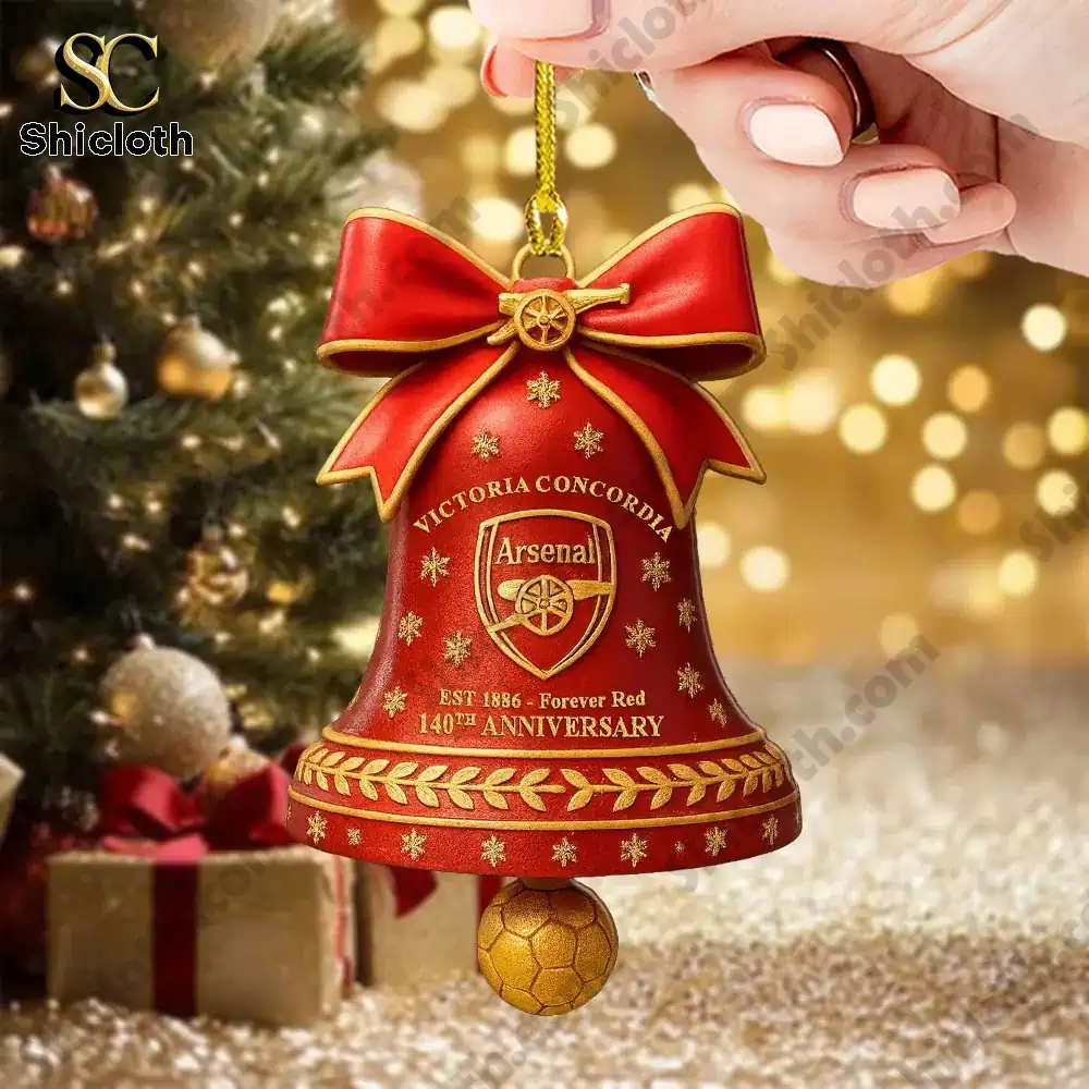 Official Arsenal FC Victoria Concordia 140th Anniversary Christmas Bell Ornament 3 Official Arsenal FC Victoria Concordia 140th Anniversary Christmas Bell Ornament - Image 3