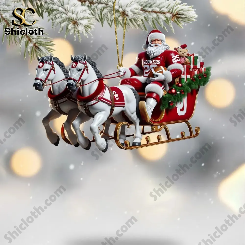 Oklahoma Sooners Christmas Tree Topper And Ornament Set 2025 3 Oklahoma Sooners Christmas Tree Topper And Ornament Set 2025 - Image 3