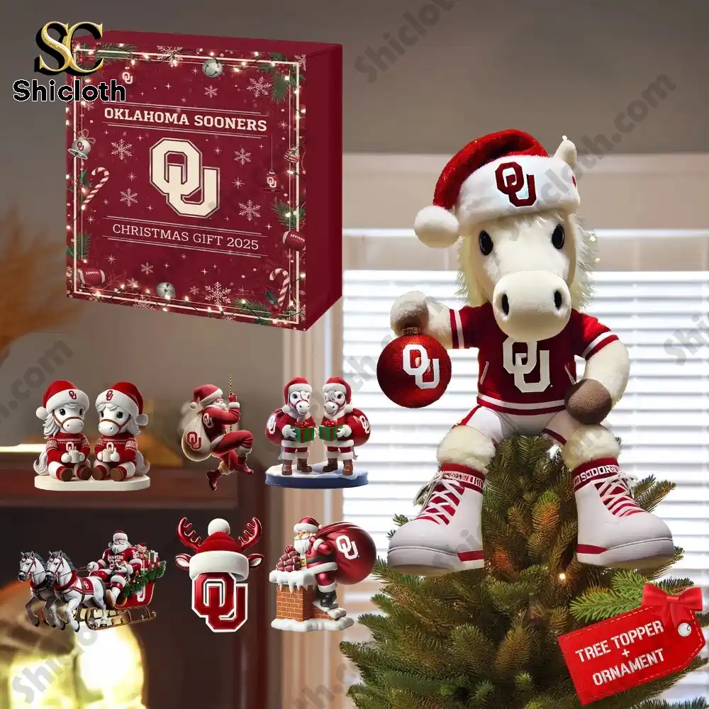 Oklahoma Sooners Christmas Tree Topper And Ornament Set 2025 8 Oklahoma Sooners Christmas Tree Topper And Ornament Set 2025 - Image 8