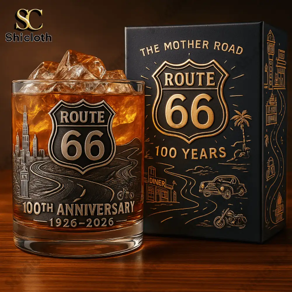 Route 66 100th Anniversary Christmas Whiskey Glass
