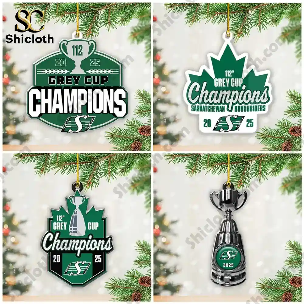 Saskatchewan Roughriders 2025 Grey Cup Champions Combo Sets Acrylic Ornament